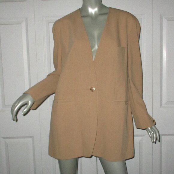 LOUIS FÉRAUD Tan/Camel Vintage Wool Lined Jacket - Picture 1 of 8